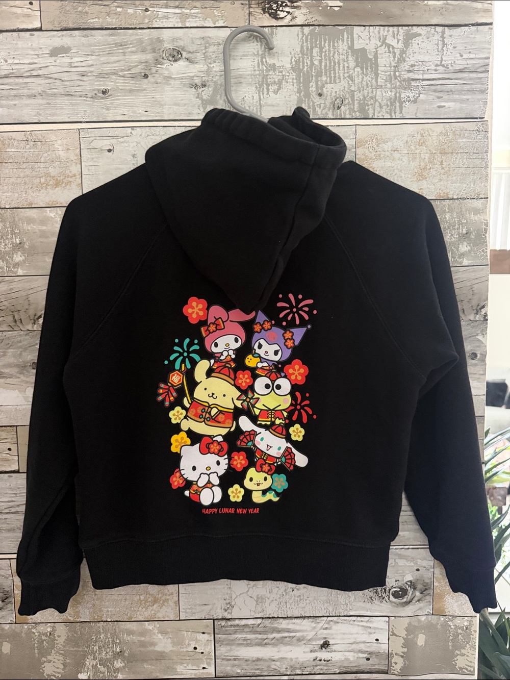 Hello Kitty Friends Black Lunar New Year Hoodie Sweatshirt